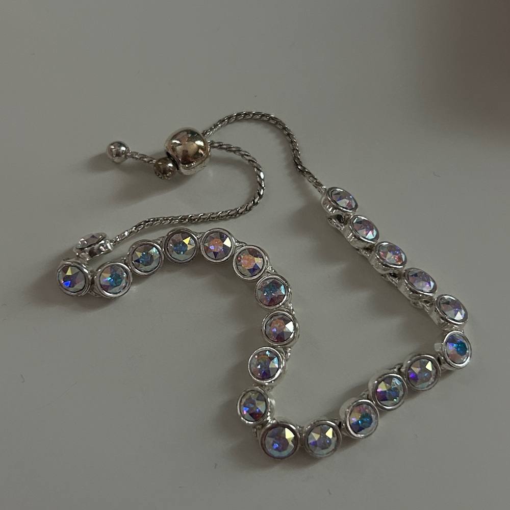Touchstone Crystal by Swarovski tennis bracelet with Aurora Borealis crystals